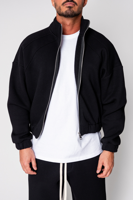 Set Winter Jacheta cu fermoar si pantalon drept Black [5]