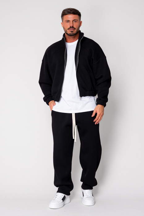 Set Winter Jacheta cu fermoar si pantalon drept Black [2]