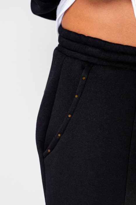 Set Winter hanorac cu fermoar si pantalon  Baggy Black [7]