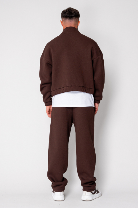 Set Winter Jacheta cu fermoar si pantalon drept Brown [4]