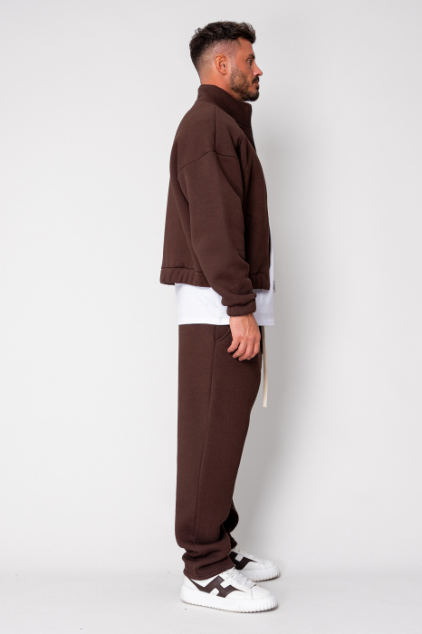 Set Winter Jacheta cu fermoar si pantalon drept Brown [3]