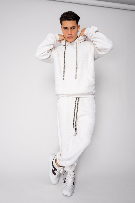 Set Winter Velvet hanorac si pantalon Off White [1]