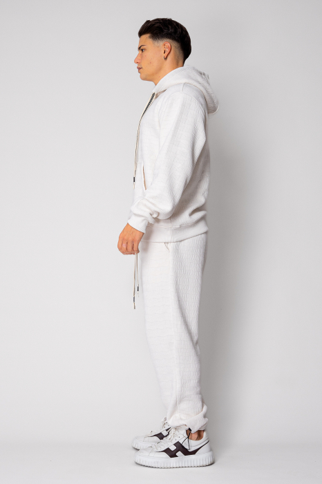 Set Winter Velvet hanorac si pantalon Off White [3]