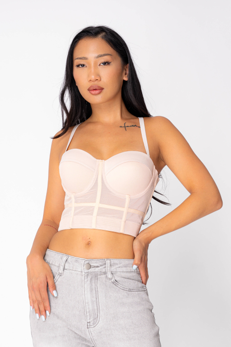 Top stil corset Beige
