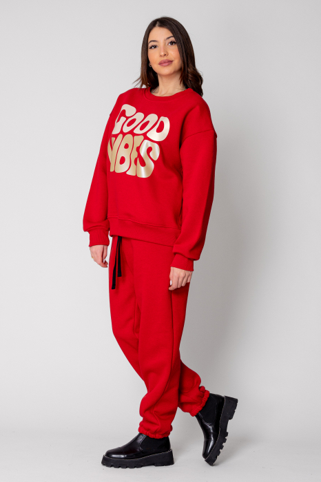 Set Good Vibes Blouse and Long Pants Red [2]