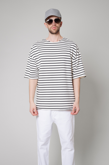 T-Shirt Men Essence Oversized White/Black [2]