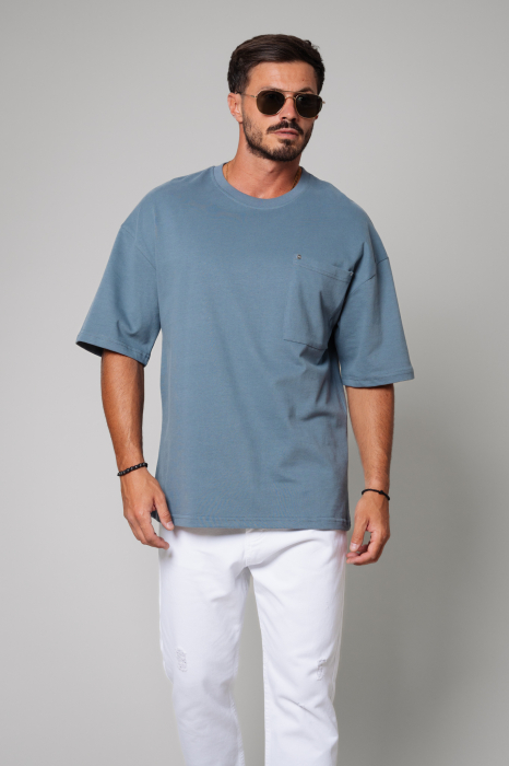 Tricou Barbati Essence Oversized Smoky Grey [2]