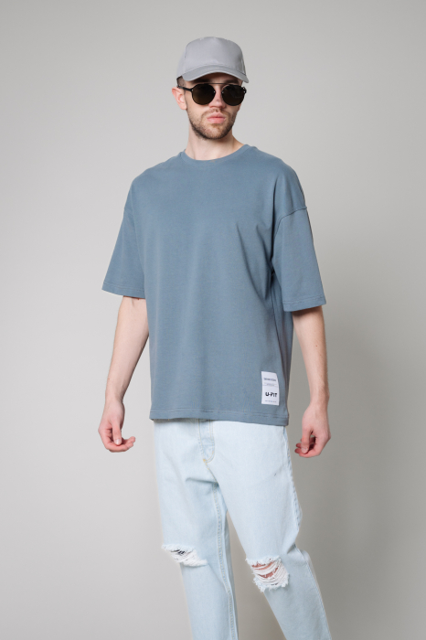 Tricou Barbati Essence Oversized Smoky Grey [4]