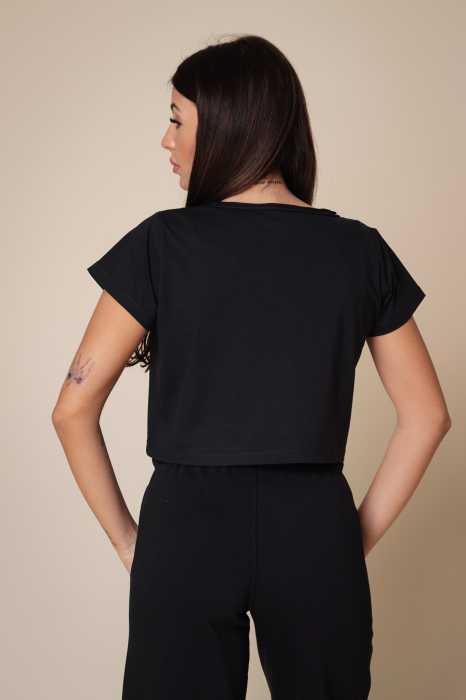 T-shirt Crop Top printed Black [3]