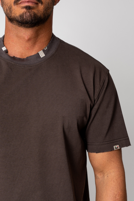 Tricou cu accesorii metalice Brown [3]