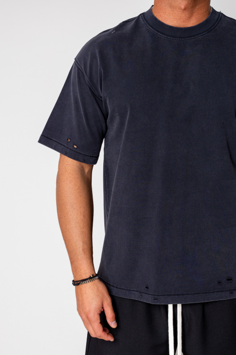 Oversized T-shirt Ripped Black [3]