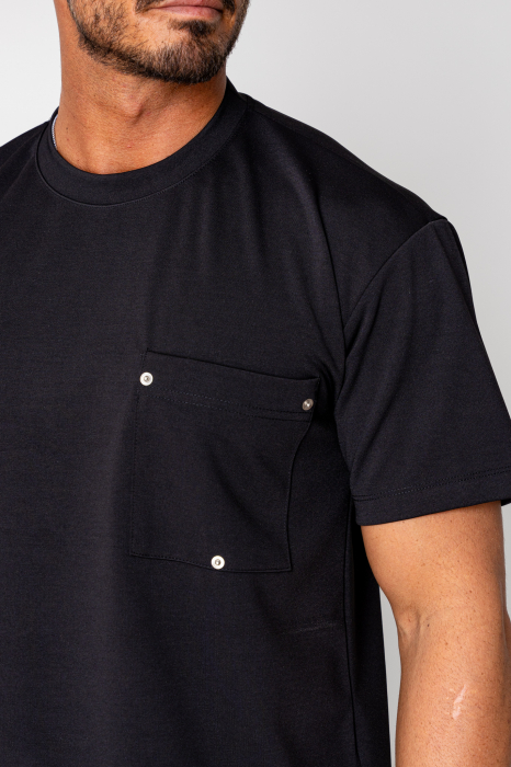 T-shirt with pocket and buttons Black [3]
