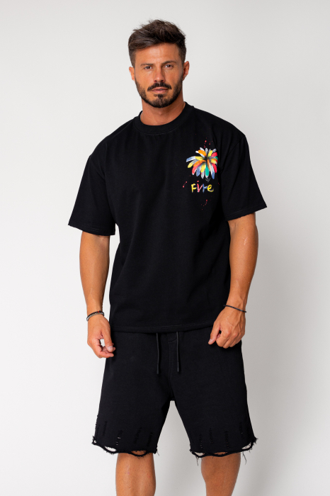 Tricou Fireworks Heavy Oversized Black [2]