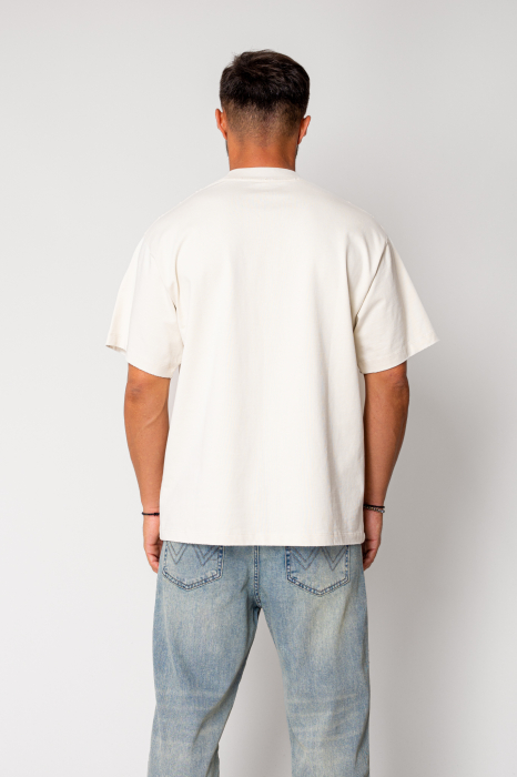 Heavy Oversized T-shirt Ripped Light Beige [3]