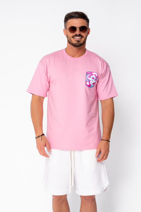 Tricou barbati imprimat Pink [2]