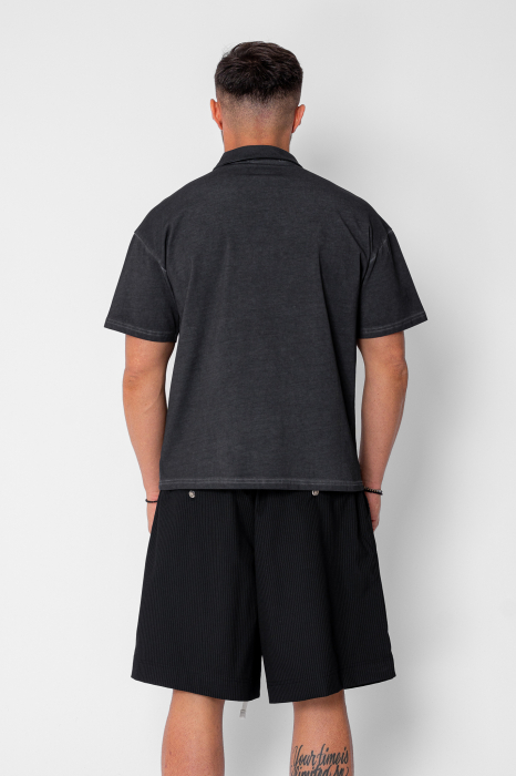 Tricou Polo Oversized Black [3]
