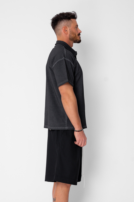 Tricou Polo Oversized Black [2]