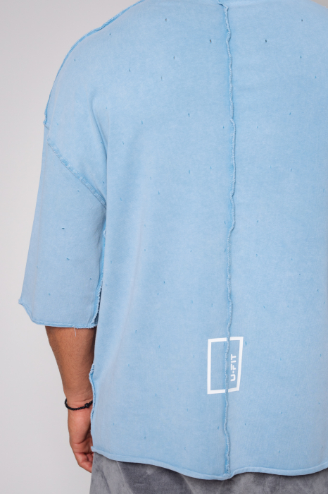Tricou Prespalat Oversized Blue [5]