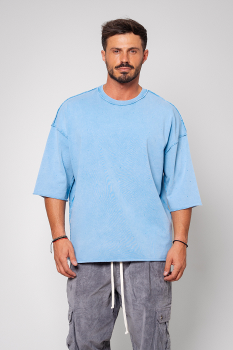 Tricou Prespalat Oversized Blue [2]