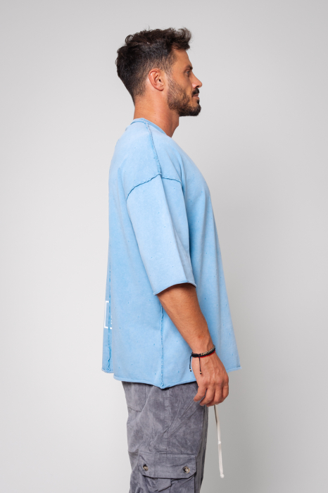 Tricou Prespalat Oversized Blue [3]
