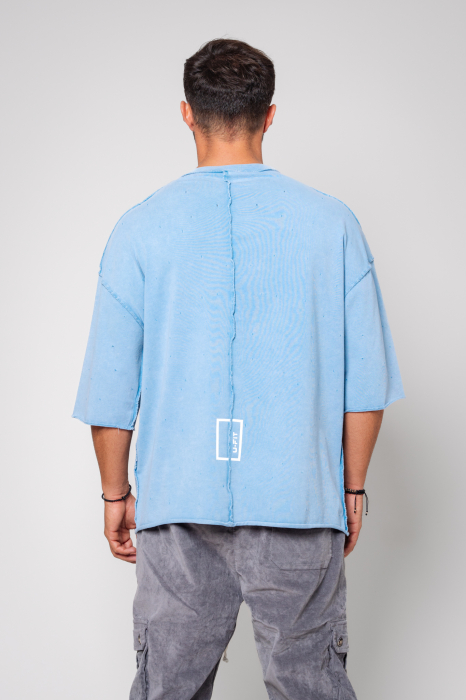 Tricou Prespalat Oversized Blue [4]