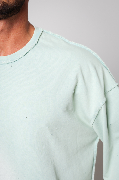 Tricou Prespalat Oversized Light Olive [5]