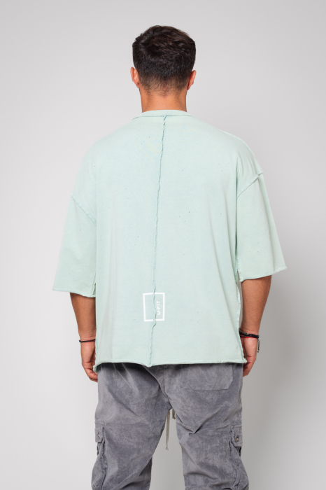 Tricou Prespalat Oversized Light Olive [4]