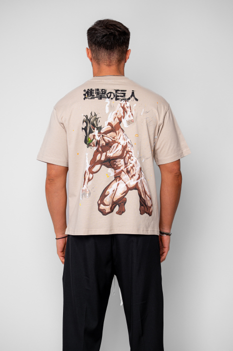 Tricou Regular Attack On  Beige [3]