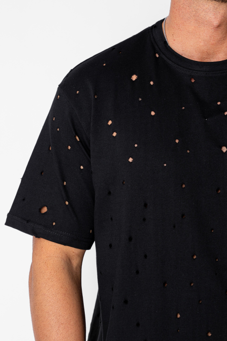 T-shirt Regular Ripped Black [4]