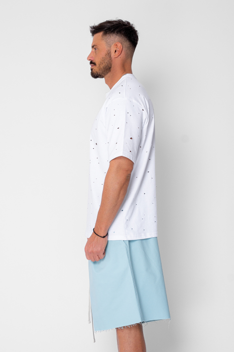 Tricou regular Ripped White [2]
