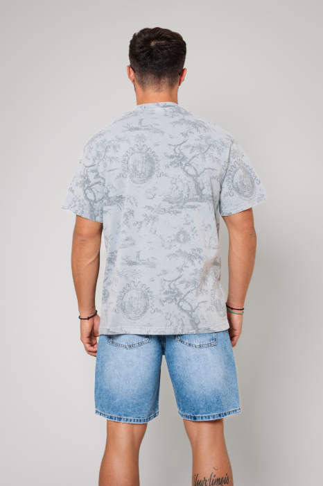 Tricou imprimat Oversized Grey [3]