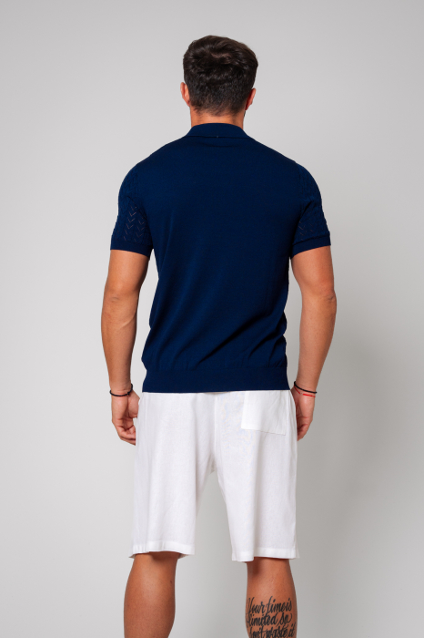Tricou tricotat Navy [3]