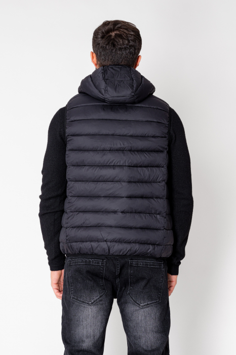 Men's vest with hood Black [3]