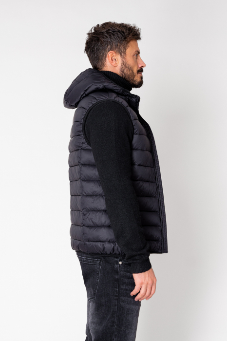 Men's vest with hood Black [2]