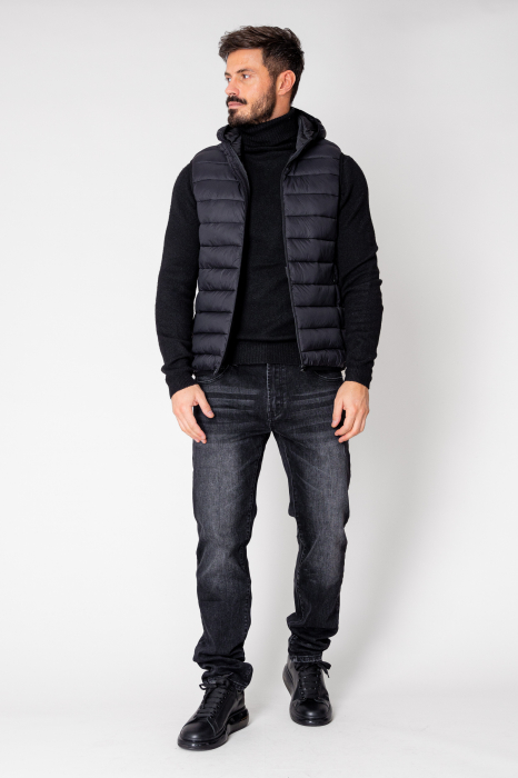Men's vest with hood Black [4]