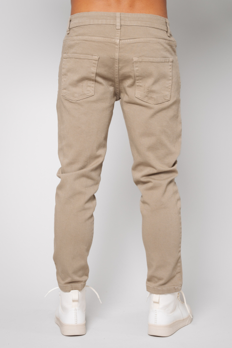 Beige long denim jeans [3]