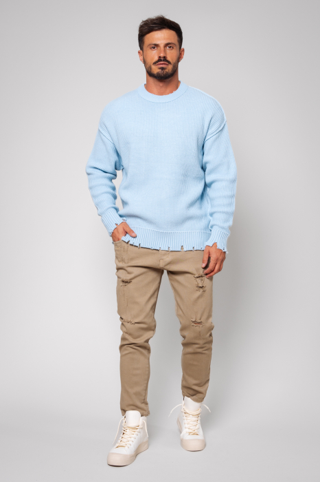 Beige long denim jeans [4]