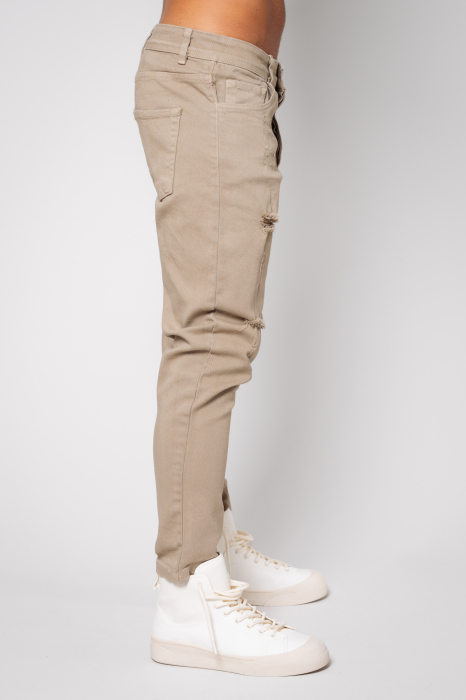 Beige long denim jeans [2]