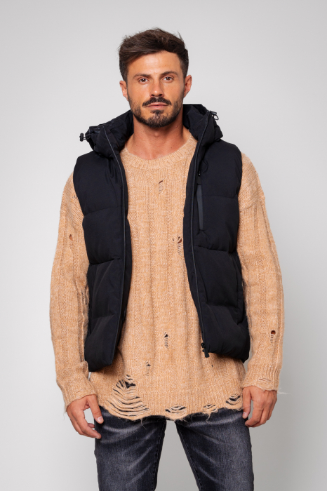 Black hooded vest [2]