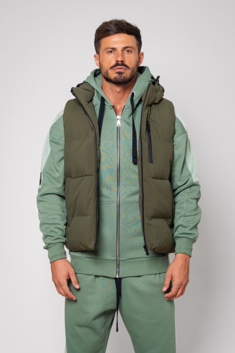 Khaki hooded vest [2]