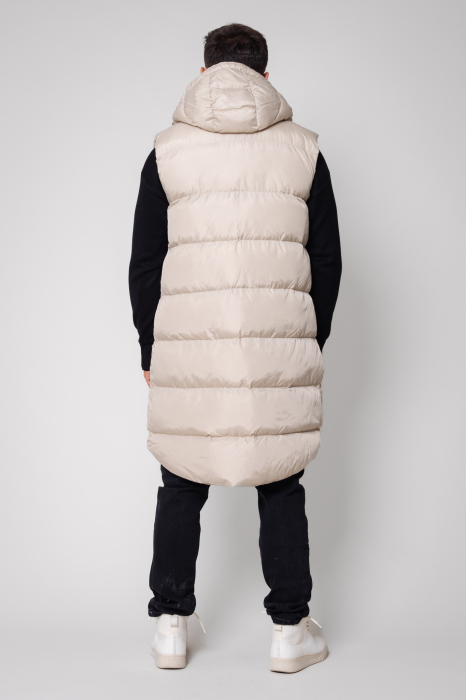 Long vest with zipper Beige [3]
