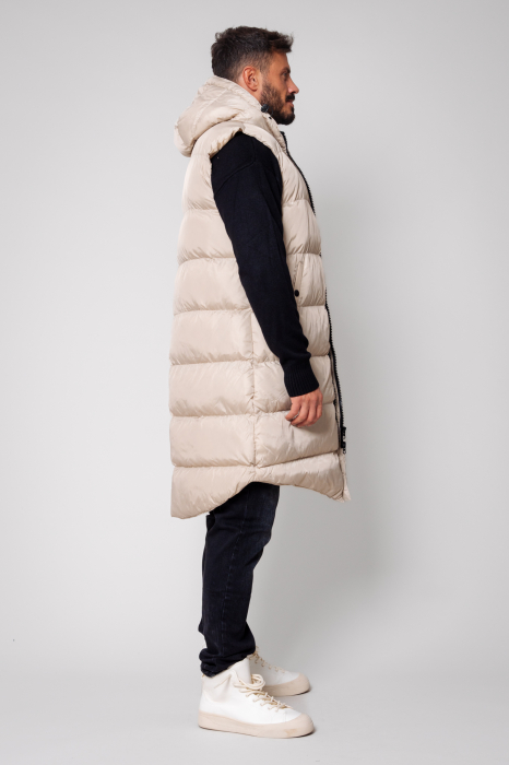 Long vest with zipper Beige [2]