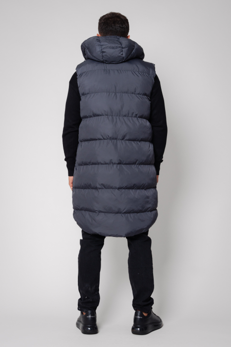 Long vest with zipper Grey Anthracite [3]