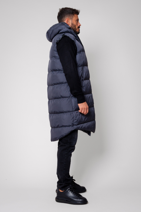 Long vest with zipper Grey Anthracite [2]