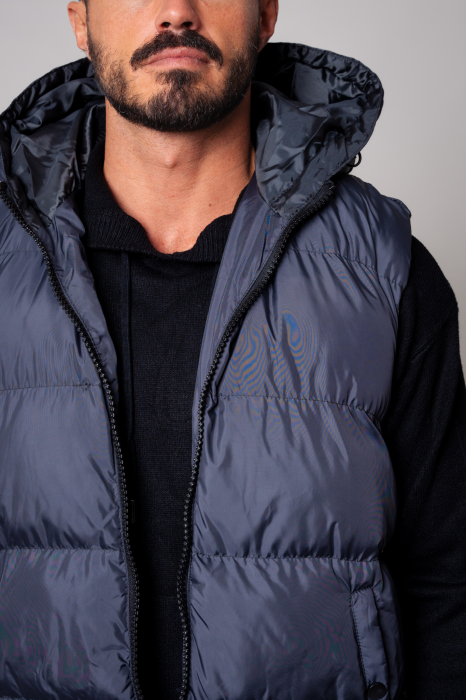 Long vest with zipper Grey Anthracite [4]