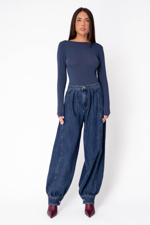Blugi bufanti lungi Dark Blue [4]