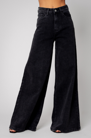 Blugi elastic largi din denim Black [0]