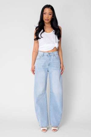 Blugi - Baggy Light Blue elastic jeans