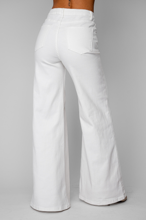 Blugi elastici evazati din denim Off White [3]