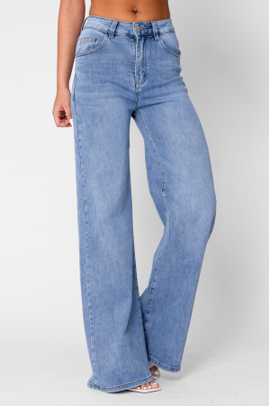 Blue denim wide leg jeans [1]